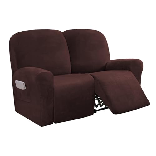 Stretch-Stuhlbezug mit rutschfestem Design, Seitentasche, staubdichtes Material und Sofasitzschutz, Samtstoff, 6 Stück, passend für 1- und 2-Sitzer-Sofa von Generisch