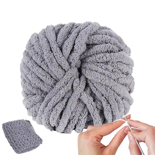 Super Chunky Chenille Garn Zum Stricken Und Häkeln, Dicke Wolle Garn Weich, Weiches Grobstrick Wollgarn Handstricke, Sperrige Armstricken Wolle, Chenille Wolle Dickes Garn Zum Schals, Mützen, Decken von Generisch