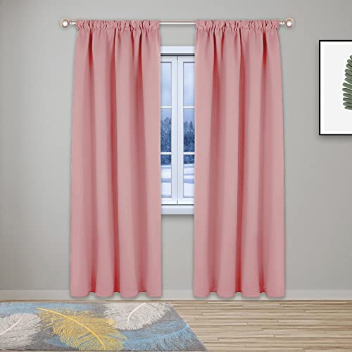 Superweiche Verdunkelungsvorhänge für Schlafzimmer, Wohnzimmer, wärmeisoliert, Fensterbehandlungen für Kinder, Rosa, Bleistiftfalten-Design, 152,4 x 241,3 cm von Generisch