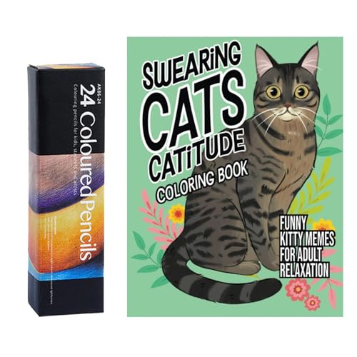 Swearing Cats Catitude Malbuch, Katzen-Malbücher für Erwachsene, lustige Kitty-Memes zur Entspannung | Fluchende Katzen, Katitude, Katzen-Malbuch, Malbuch mit lustigen Kätzchen-Memen von Generisch