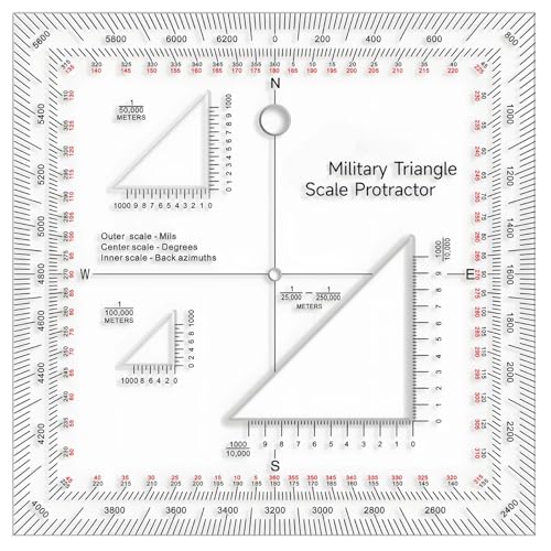 Taktischer Militär-Winkelmesser, Utm/Mgrs Navigationsskala-Lineal, Outdoor-Kartenlesegitter für Navigation und Plotten von Generisch