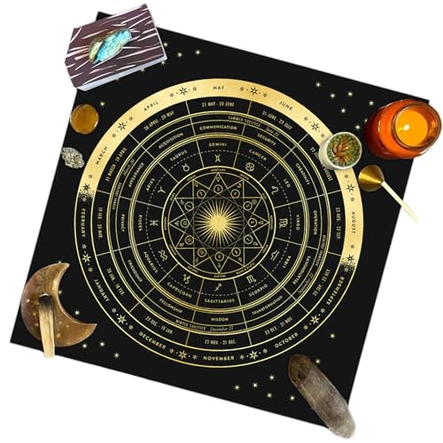 Tarot Altar Cloth, Square Witch Tarot Cloth, Velvet Divinations Tablecloth, Delicate Astrology Oracle Pad for Reading Tarot, Perfect for Mystical and Spiritual Practices, Delicate Tarot Cloth von Generisch