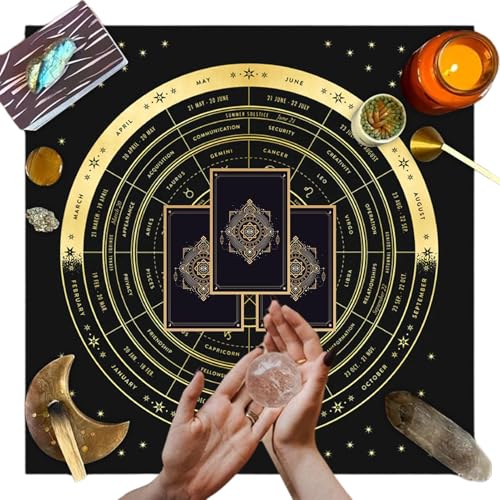 Tarot Altar Cloth, Square Witch Tarot Cloth, Velvet Divinations Tablecloth, Delicate Astrology Oracle Pad for Reading Tarot, Perfect for Mystical and Spiritual Practices, Delicate Tarot Cloth von Generisch