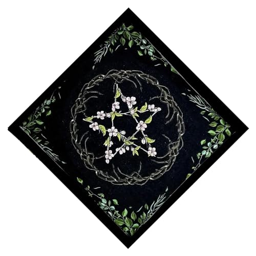 Tarot-Tuch – Tarotkarten-Matte, 50 x 50 cm, Gothic-Altartuch, Wandteppich, Wahrsagungs- und Tarotmatte, spiritueller Tisch für heilige Orte von Generisch