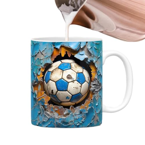 Tasse mit Loch in einer Wand, tragbarer Kugelbecher mit flachem 3D-Effekt, Keramik-Teetasse, lebendige Farben, Keramiktasse für Kaffee, Tee, heiße Schokolade von Generisch