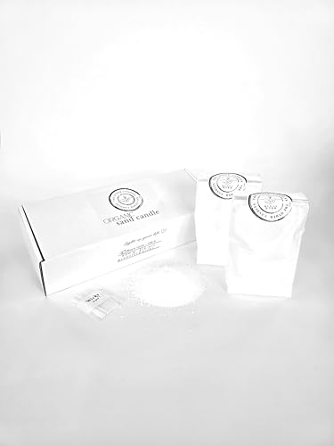 TheOtherCandles Kerzensand mit Docht Set 600g + 12 Dochte. Kerzen Sandperlen Kerzen Perlenpulver Wachsset Wachsperlen Wachsgranulat für Kerzen Granulat (600g + 12 Dochte). von Generisch