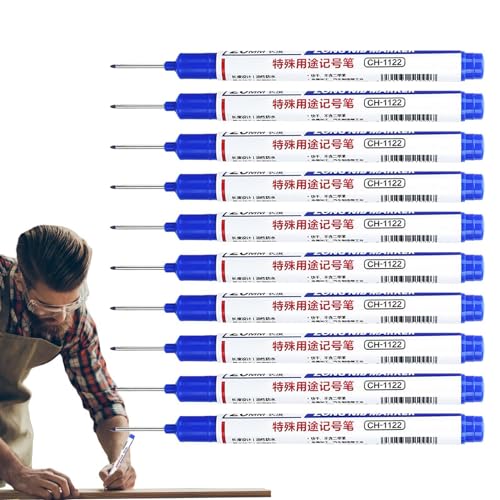 Tieflochmarkierstifte – Holzbearbeitungs-Markierungsstift, wasserfester Marker Tischlerstift | Marker für Architekten | -Markierungsstift für Hardware-Dekoration von Generisch