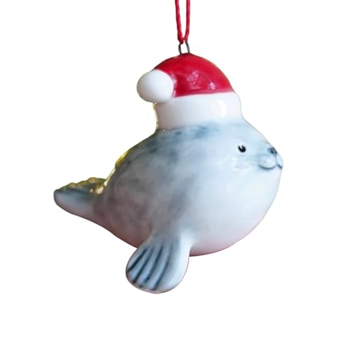 Tier-Weihnachtsschmuck – kleine Größe Siegel-Ornament | Einzigartige Tierornamente für den Weihnachtsbaum | Siegel Weihnachten geeignet für Weihnachtsbaum, Fenster, Heimdekorationen von Generisch