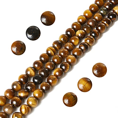 Tigeraugen-Perlen, 8 mm, natürliche Edelsteine, rund, lose Perlen für Schmuckherstellung, 100 Stück Tigeraugen-Perlen, 8 mm, natürliche Edelsteine, rund, lose Perlen für Schmuckherstellung, 100 Stück von Generisch