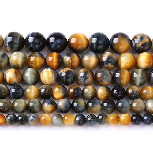 Tigeraugen-Perlen für Schmuckherstellung, 6 mm, 5A, Naturstein, Halbedelsteine, rund, glatt, lose Abstandshalter-Perlen, 81,3 cm, 2 Stränge, 120 Stück Tigeraugen-Perlen für Schmuckherstellung, 6 mm, 5A, Naturstein, Halbedelsteine, rund, glatt, lose Abstandshalter-Perlen, 81,3 cm, 2 Stränge, 120 Stück von Generisch