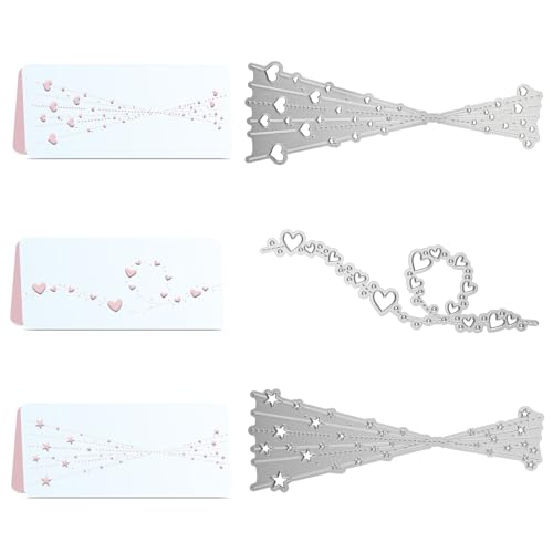 Tiny Spot Line & Heart Lace Stanzformen – Premium-Karbonstahl für Kartenherstellung, Scrapbooking-Dekoration, Bastelprojekte und Albumprägung von Generisch