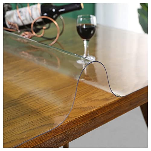 Tischdecke, transparent, wasserdicht, transparent, PVC, weiches Glas, Tischschutz für Esszimmertisch, Schreibtisch, Couchtisch, rechteckig von Generisch