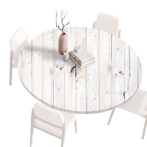 Tischdecke Rund Gartentischdecke Rund 140 120 80 60 cm, Spanntischdecke Rund Tablecloth, Tischdecke Rund Outdoor Abwaschbar Tischtücher, Round Table Cloth, Runde Tischdecke für draußen 100cm A von Generisch