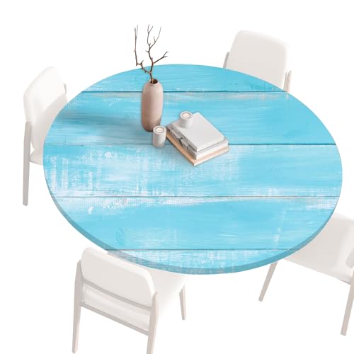 Tischdecke Rund Gartentischdecke Rund 140 120 80 60 cm, Spanntischdecke Rund Tablecloth, Tischdecke Rund Outdoor Abwaschbar Tischtücher, Round Table Cloth, Runde Tischdecke für draußen 120cm D von Generisch