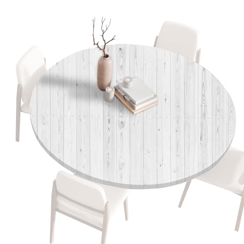 Tischdecke Rund Gartentischdecke Rund 140 120 80 60 cm, Spanntischdecke Rund Tablecloth, Tischdecke Rund Outdoor Abwaschbar Tischtücher, Round Table Cloth, Runde Tischdecke für draußen 120cm G von Generisch