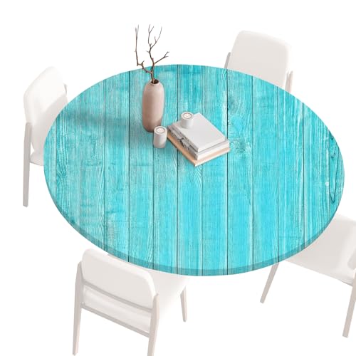 Tischdecke Rund Gartentischdecke Rund 140 120 80 60 cm, Spanntischdecke Rund Tablecloth, Tischdecke Rund Outdoor Abwaschbar Tischtücher, Round Table Cloth, Runde Tischdecke für draußen 60cm B von Generisch