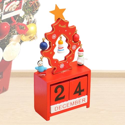 Tischdekoration aus Holz mit Zahl und Datum, Weihnachts-Countdown-Kalender - Sichere Adventskalender | Stabiler Countdown-Kalender, Weihnachtsdekoration für Schrank, Werkbank von Generisch