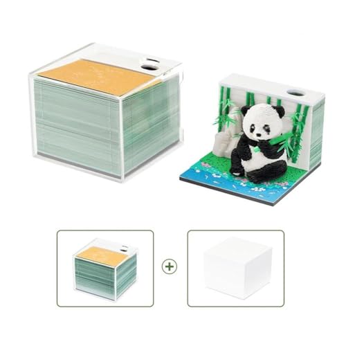 Tischkalender 2025, 3D-Panda-Haftnotizen, Zeitmesser, Kalender 2025, 265 Notizen, Schnitzen, Klebeblock, Papierbögen von Generisch