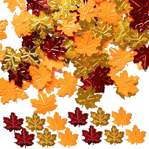 -Tischkonfetti,Herbstblätter-Konfetti, Herbstkonfetti Herbstkonfetti, 15 G Ahornblätter-Form, Glitzer-Tischkonfetti Für- Thanksgiving, Ahornblätter-Konfetti-Party-Sets von Generisch