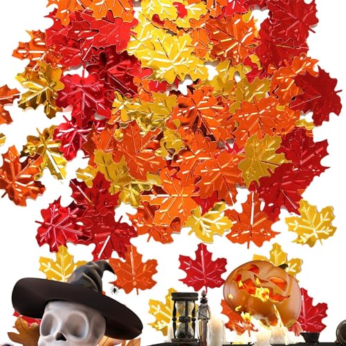 -Tischkonfetti,Herbstblätter-Konfetti, Herbstkonfetti Herbstkonfetti, 15 G Ahornblätter-Form, Glitzer-Tischkonfetti Für- Thanksgiving, Ahornblätter-Konfetti-Party-Sets von Generisch