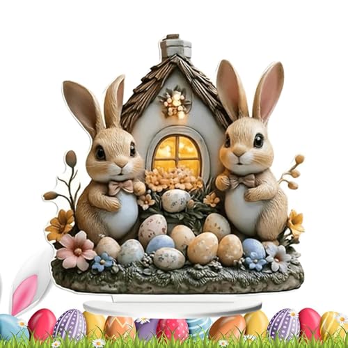 -Tischplatte, Osterhasen-Ei-Schild für Tisch, 2D-Acryl-Desktop-Dekorationen für Zuhause, Frühlingshasen-Ei, gestuftes Tablett, Ornament -Tischplatte, Osterhasen-Ei-Schild für Tisch, 2D-Acryl-Desktop-Dekorationen für Zuhause, Frühlingshasen-Ei, gestuftes Tablett, Ornament von Generisch