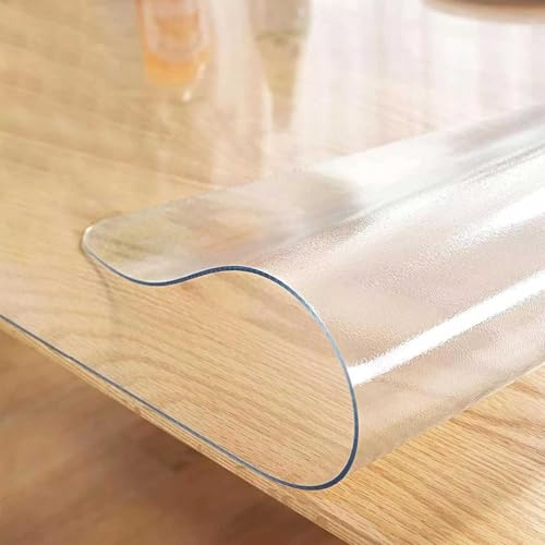 Tischschutz, 2 mm dick, wasserdicht, mattiert, transparent, Vinylabdeckung für Esszimmer, Bar, Couchtisch – leicht zu reinigen Tischschutz, 2 mm dick, wasserdicht, mattiert, transparent, Vinylabdeckung für Esszimmer, Bar, Couchtisch – leicht zu reinigen von Generisch