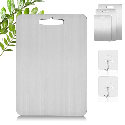 Titan Schneidebrett, Titanium Cutting Board, Schneidebrett aus Titan, Erstklassige Titan-Schneidebretter, Schneidebretter Titan, Stainless Steel Cutting Board (L: 46 * 30cm) von Generisch