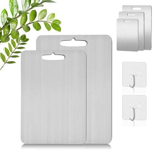 Titan Schneidebrett, Titanium Cutting Board, Schneidebrett aus Titan, Erstklassige Titan-Schneidebretter, Schneidebretter Titan, Stainless Steel Cutting Board (S+M) von Generisch