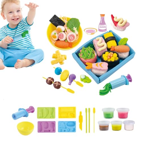 Ton-Küchenset für Kinder,Farbteig-Küchenset - Burger Maker Food Modeling Tools Kit - Lernaktivitäten im Vorschulalter, Lernspielzeug für Kinder, Mädchen, ab 3 Jahren von Generisch