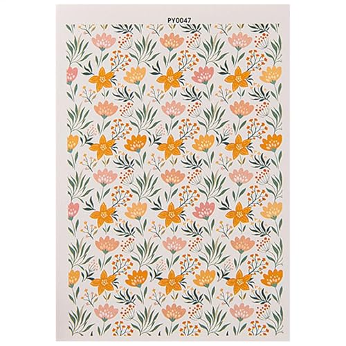 Ton-Transferpapier,Ton-Transferpapier Blumen,Florales Transferpapier - Wassertransferpapier Für Ton, Tontransferpapier Für Die Herstellung -Von Tonohrringen von Generisch