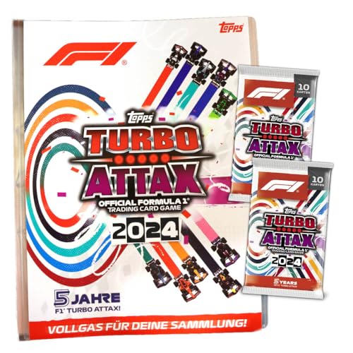 Topps Turbo Attax Karten 2024 Formula 1 - Sammelkarten - Trading Cards - Auswahl (1 Mappe + 2 Booster) von Generisch