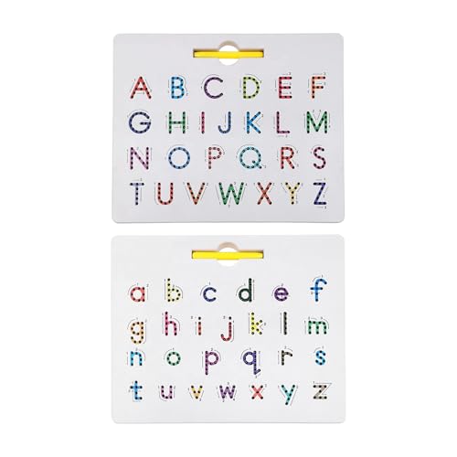 Tracing Board Kinderbuchstabe – doppelseitiges magnetisches Zeichenbrett mit Alphabet-Schablone, Stiellernbrett für Vorschulschreibübungen | Lernspielzeug Tracing Board Kinderbuchstabe – doppelseitiges magnetisches Zeichenbrett mit Alphabet-Schablone, Stiellernbrett für Vorschulschreibübungen | Lernspielzeug von Generisch