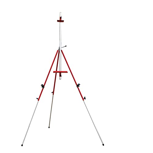 Tragbare, zusammenklappbare Tischstaffelei, Ständer, 200 cm hoch, mit Tasche, Metallstativ, Kunstzeichnung, Staffelei zum Malen und Ausstellen, ideal für Bilder/Poster, Blau und Rot von Generisch