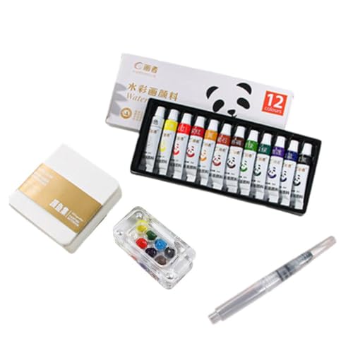 Tragbares Mini-Aquarell-Paletten-Set, Mini-Acryl-Aquarell-Farbkasten, Skizzenbuch, 8-teiliges Set, Papierpalette und von Generisch