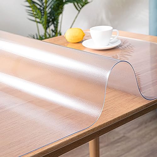 Transparente, mattierte PVC-Tischdecke, Schutz für Bürotische und Küchen, wasserdicht, 2 mm dick, transparente Kunststoff-Tischdecke, 120 x 250 cm von Generisch