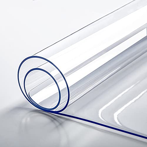 Transparente PVC-Schreibtischmatte, transparente Stuhlmatte für Büro, Zuhause, wasserdicht, öldicht, Bodenschutz, rutschfeste Tischdecke (Farbe: Transparent, Größe: 50 x 100 cm) von Generisch