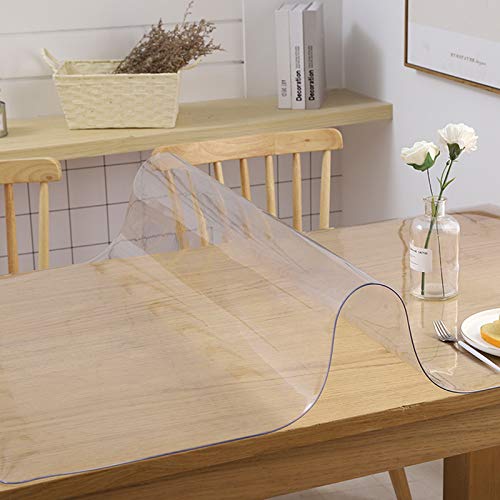 Transparente PVC-Tischabdeckung, Schutz, 2 mm dick, wasserdicht/verbrühungssicher, Tischdecke für Kommode, Kaffee, Esstisch, Fernsehschrank, Kristallplatten-Pad (50 x 50 cm) von Generisch