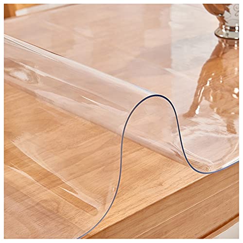 Transparente PVC-Tischabdeckung, wasserdichter Tischschutz für Büro, Computer, Schreibtisch, Sofa, Esstisch, rechteckige Tischdecke, 120 x 195 cm (Dicke: 1,5 mm) von Generisch