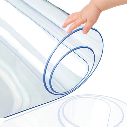 Transparente PVC-Tischdecke, 1,0 mm dick, wasserdicht, öldicht, Kunststoff-Tischdecke, Schutz, transparente PVC-Tischdecke für Esstisch, rechteckig, weiches Glas, 130 x 270 cm von Generisch