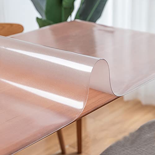 Transparente PVC-Tischdecke, 2 mm dick, transparenter Tischschutz für Schreibtisch, kratzfeste Kunststoffabdeckung, 80 x 120 cm von Generisch