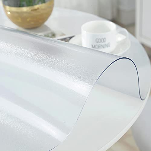 Transparente PVC-Tischdecke, 2 mm dick, wasserdicht und öldicht, kratzfest, Tischschutz, weiches Glas, für Esszimmertisch, Schreibtisch, transparente Abdeckung (60 cm) von Generisch