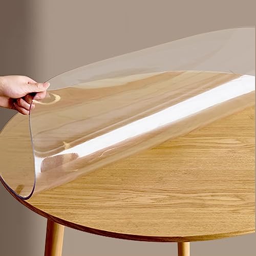 Transparente PVC-Tischdecke, rund, 1,0 mm dick, wasserdicht und abwischbar, Kunststoff-Tischdecke für runde Tische (120 cm Durchmesser) von Generisch