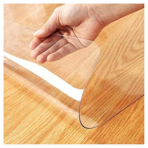 Transparente PVC-Tischdecke, transparenter Kunststoff-Tischschutz, transparente Vinyl-Schreibtischabdeckung, Topper, rutschfeste Schutzpolster für Couchtisch, Küche, Arbeitsplatte, Boden, Teppich, von Generisch