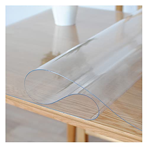 Transparente PVC-Tischdecke, transparenter Vinyl-Tischbezug, wasserabweisend, abwischbar, Holzmöbelunterlage für Kaffee, Nachttisch, Schreibtisch, personalisierbar, 70 x 140 cm von Generisch