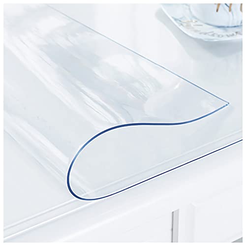 Transparente PVC-Tischdecke, wasserdicht, für Küche, Esszimmer, Kaffee, Schreibtisch, rechteckig, 120 x 215 cm, 2 mm dick von Generisch