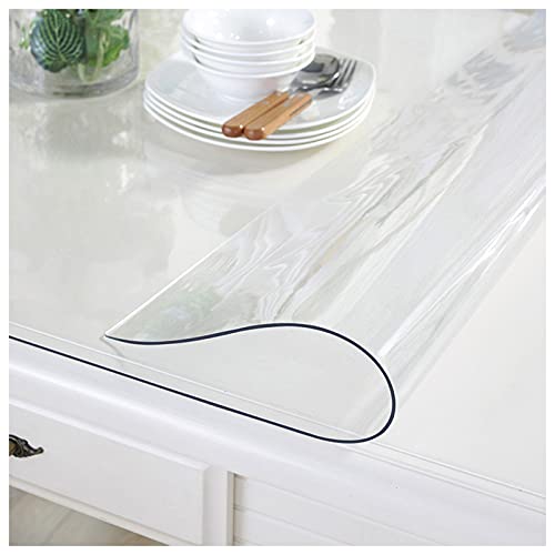 Transparente PVC-Tischdecke, wasserdicht, transparent, Tischdecke für Büro, Schreibtisch, Esstisch, rechteckig, Tischschutz, verschiedene Größen (1 mm dick, 110 x 160 cm) von Generisch