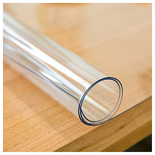 Transparente PVC-Tischdecke, wasserdicht, transparent, Tischschutz, Schreibtischunterlage, weiches Glas, Esstischmatte, Esszimmertischabdeckung, rechteckige Schreibtischunterlage (2 mm dick, 95 x 100 von Generisch