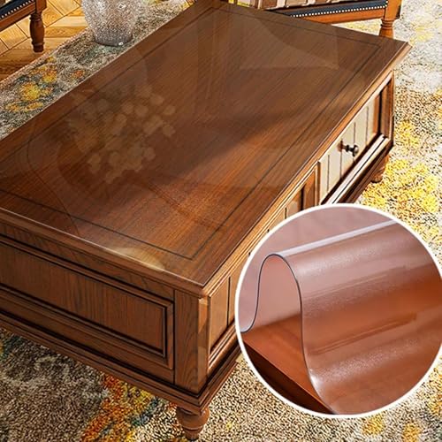 Transparente PVC-Tischdecke, wasserdicht und hitzebeständig, transparente Tischdecke für Küche und Esszimmer, abwischbare Schutzmatte, 2 mm/3 mm Dicke Transparente PVC-Tischdecke, wasserdicht und hitzebeständig, transparente Tischdecke für Küche und Esszimmer, abwischbare Schutzmatte, 2 mm/3 mm Dicke von Generisch