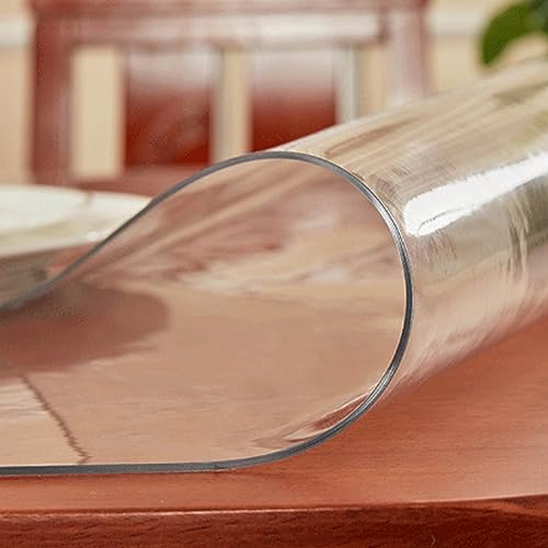 Transparente PVC-Tischmatte, 2 mm dick, rechteckig, Schutzunterlage für Esstisch, transparente Schreibtischabdeckung für Zuhause, Küche, 80 x 210 cm von Generisch