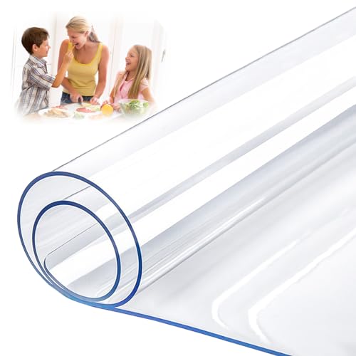 Transparente PVC-Weichglas-Tischabdeckung, wasserdicht, für Esszimmertische, 2 mm dick, transparent, 160 x 250 cm von Generisch